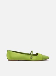 Sapatilha Boneca Cetim Cap Toe Verde
