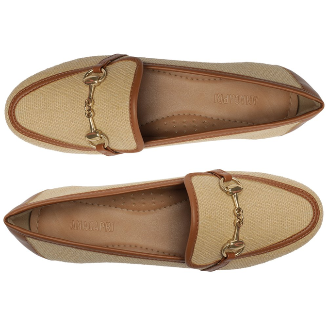 Mocassim Palha com Marrom Detalhe Bridão