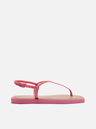 Sandália Rasteira Rosa Slim Square Brizza