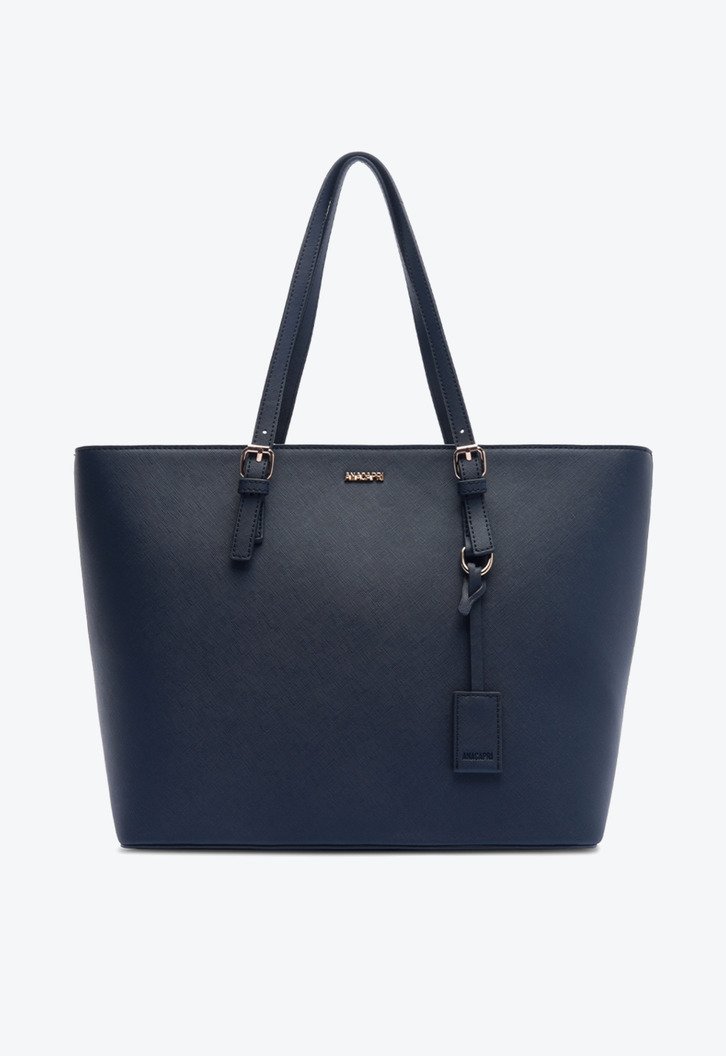 Bolsa Shopping Grande Bag Charm Fivela Azul