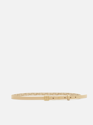 Cinto Off-White Fino Couro Fivela Hexagonal