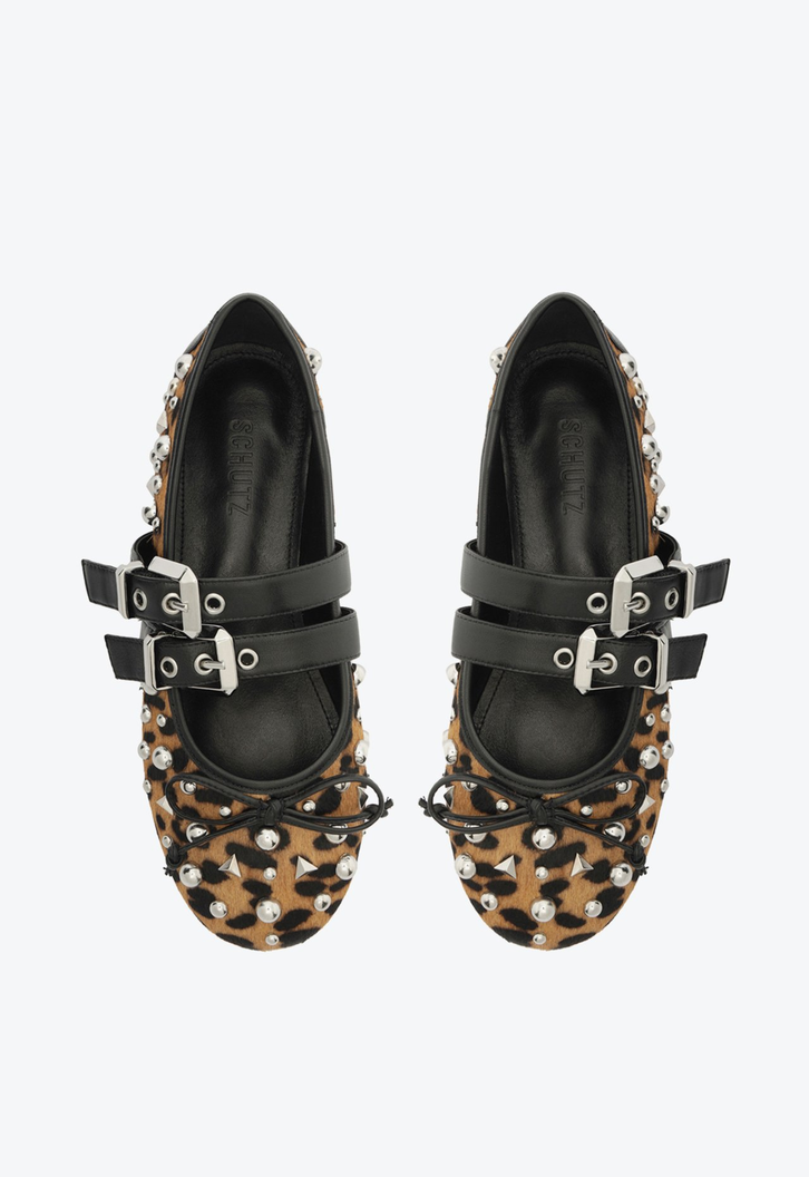 Sapatilha Couro Animal Print