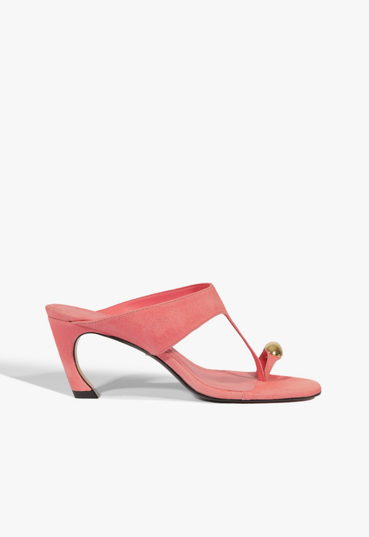 Sandália Mule Salto Maisie Nobuck Pink