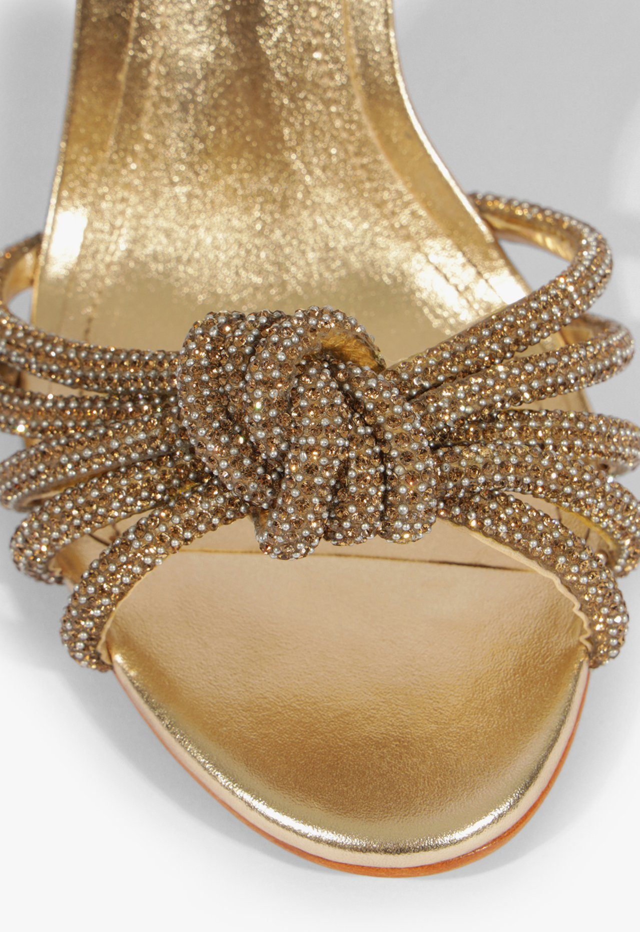 Sandália Pearl Couro Dourada | ZZ MALL