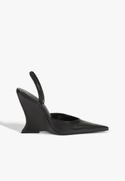 Slingback Couro Preto