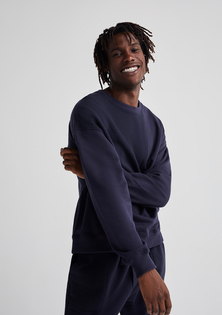Blusão Esportivo Azul Hering Masculino Em Moletom Oversized