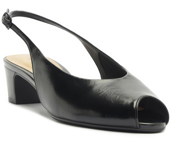 Sandália Peep Toe Retrô Preta
