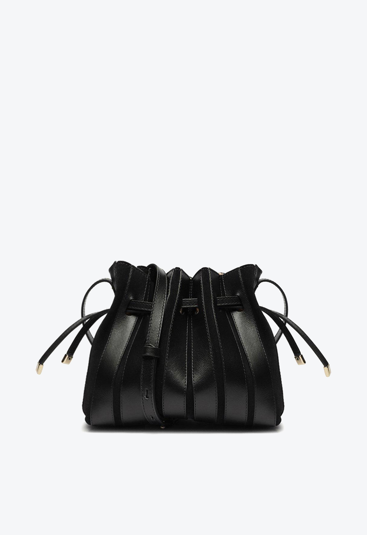 Bolsa Bucket Preta Arezzo Couro Parioli Pequena