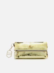Clutch Dourada Arezzo Média Maxi Paetês