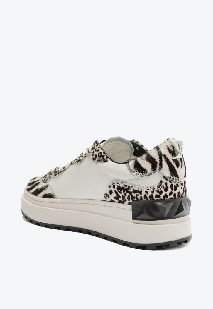 Tênis Flatform Schutz St Bold Textura Glitter Zebra