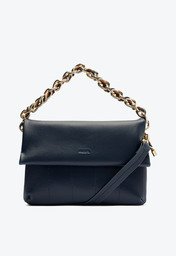 Bolsa Tiracolo Azul Anacapri Pequena Cordão Tricolor
