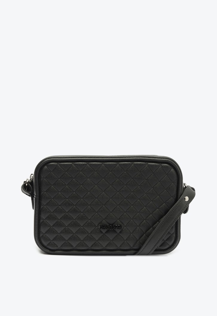 Bolsa Crossbody Preta Anacapri Média Matelassê Triangular