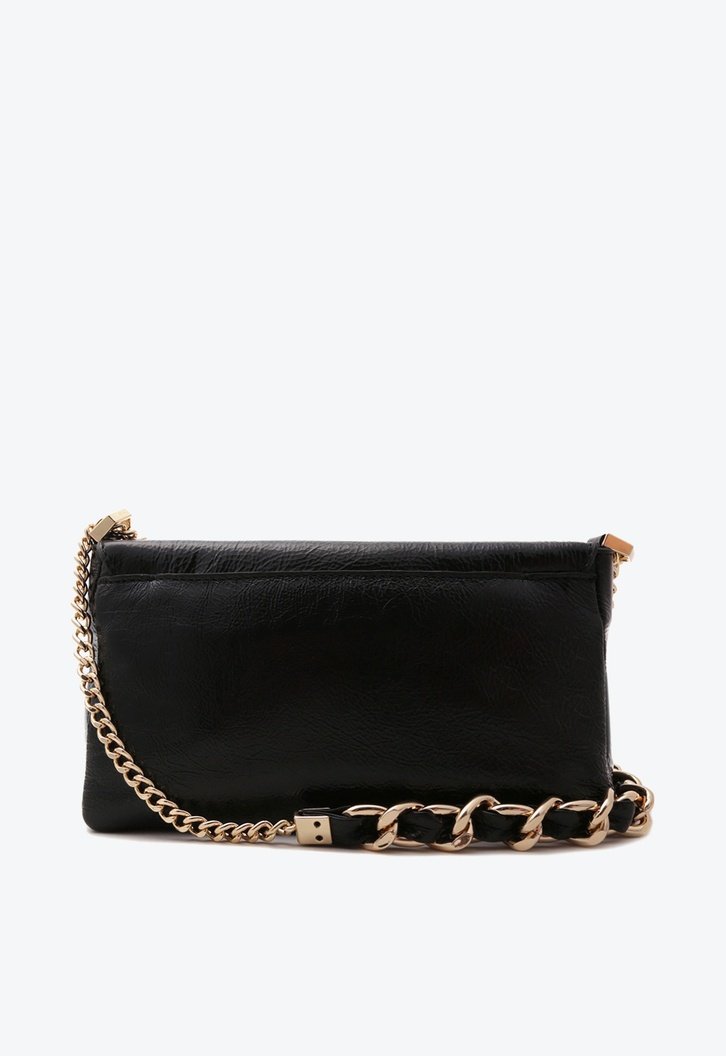 Bolsa Tiracolo Preta Arezzo Couro Detalhe Média