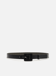 Cinto Preto Arezzo Couro Fivela Quadrada Forrada