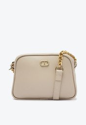 Bolsa Tiracolo Pequena Arredondada Glam Bege