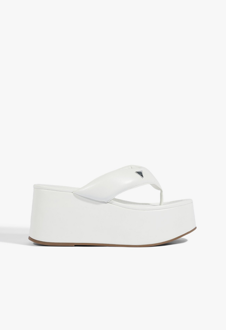 Sandália Thong Plataforma Alta Branca