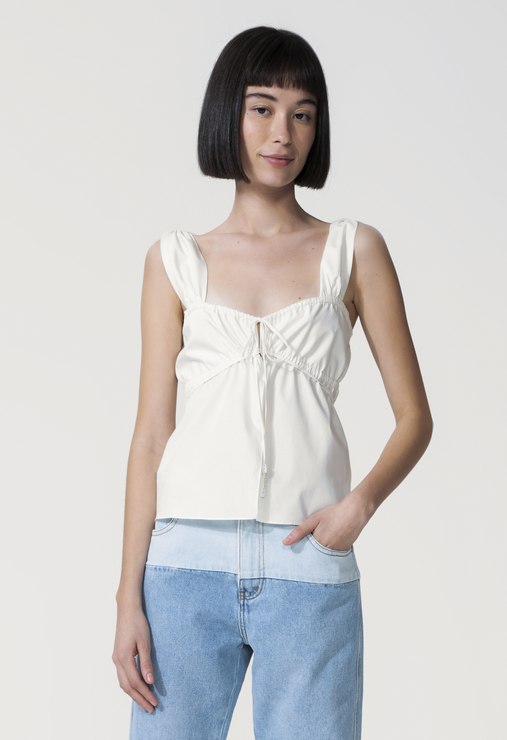 BLUSA BRANCA SCHUTZ LAURA EM TRICOLINE