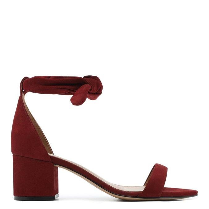 sandalia vermelha salto bloco