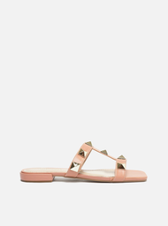Sandália Rasteira Rosa Arezzo Studs