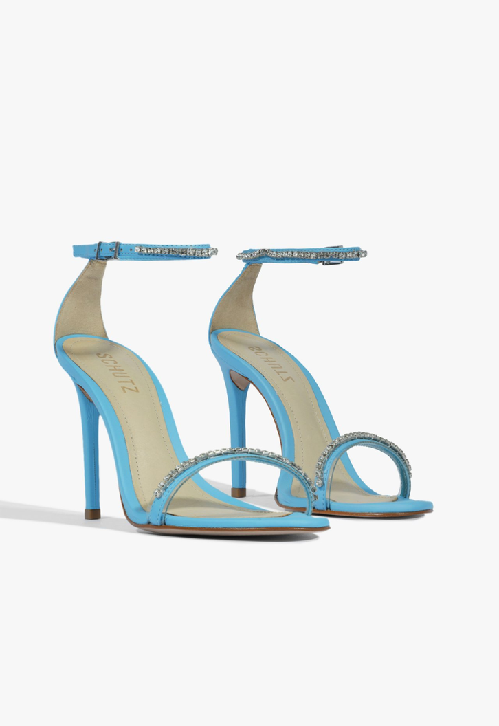 Sandália Salto Fabienne Alto Azul