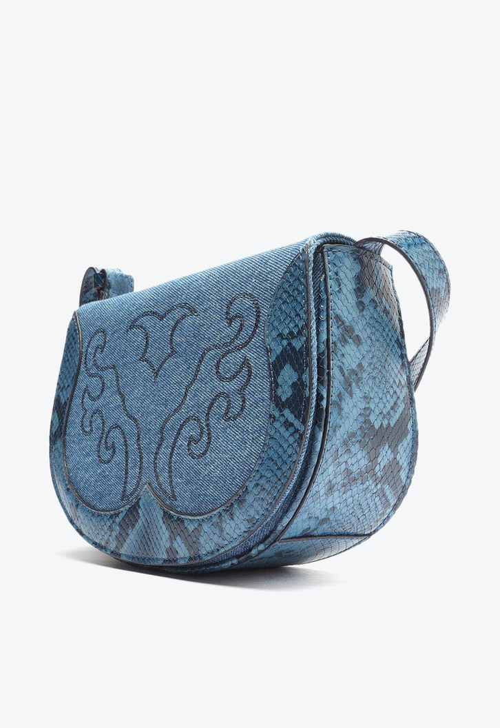 Bolsa Tiracolo Azul Jeans Arezzo Georgia Pequena