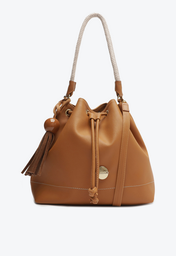 Bolsa Bucket Marrom Anacapri Média Alça Corda Barbicacho