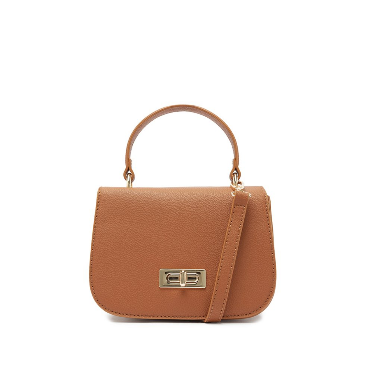 Bolsa Tiracolo Média Fecho Giratório Marrom | ZZ MALL