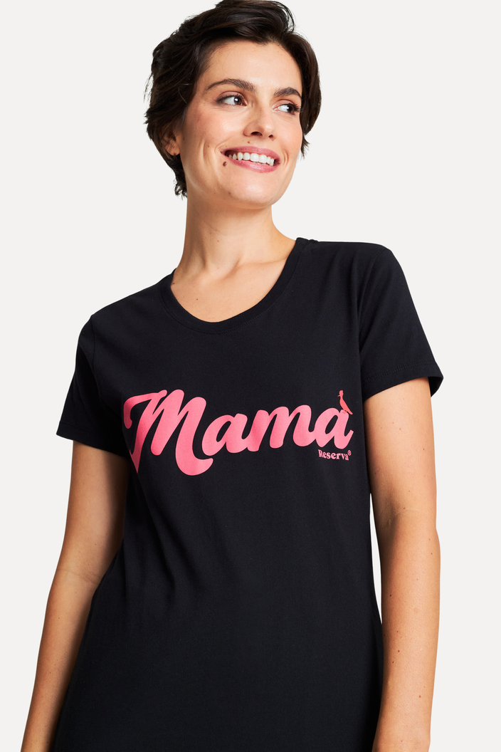 CAMISETA PRETA REVERSA MAMA E MINI | ZZ MALL