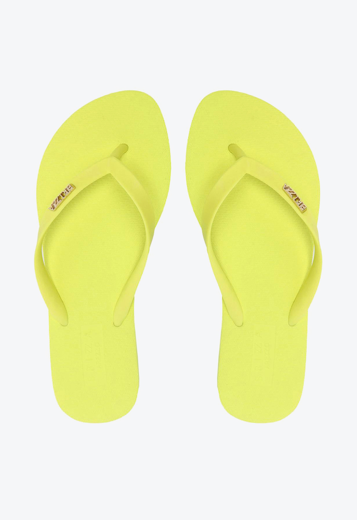 Chinelo De Dedo Amarelo Tiras Textura Brizza