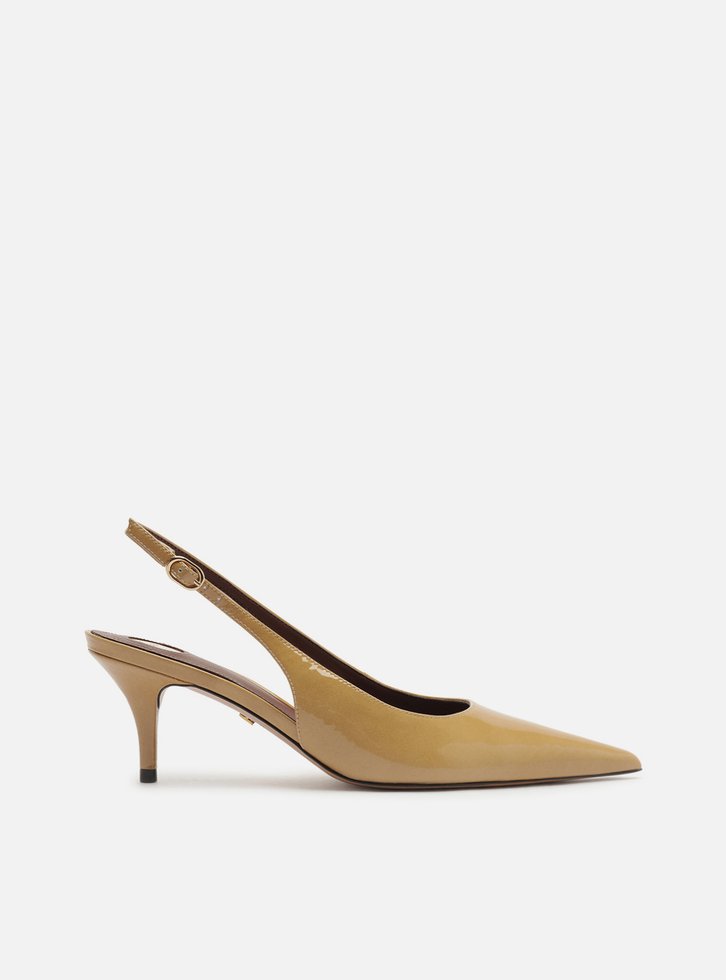 Scarpin Nude Salto Fino Slingback