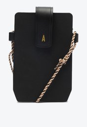 Bolsa Crossbody Preta Anacapri Porta Celular Alça Cordão