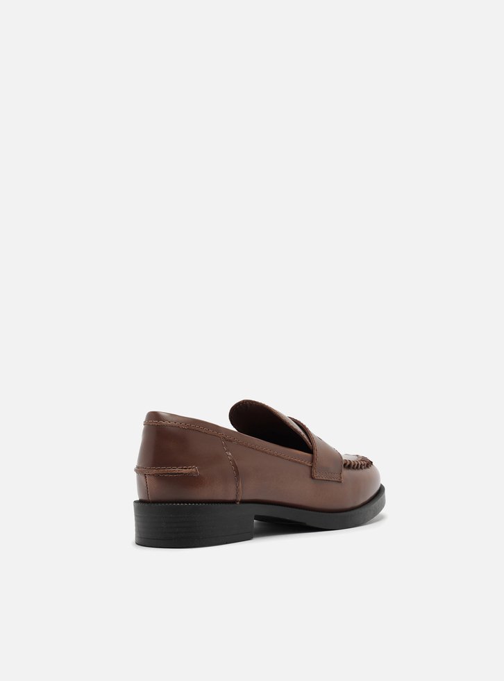 Mocassim Caramelo Couro Bloco Costuras