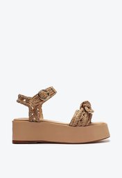 Raffia Clarita Flatform Bege