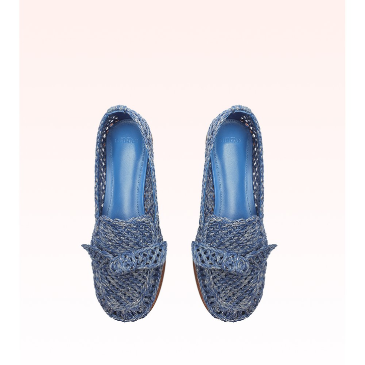 Raffia Penny Loafer Perry Blue