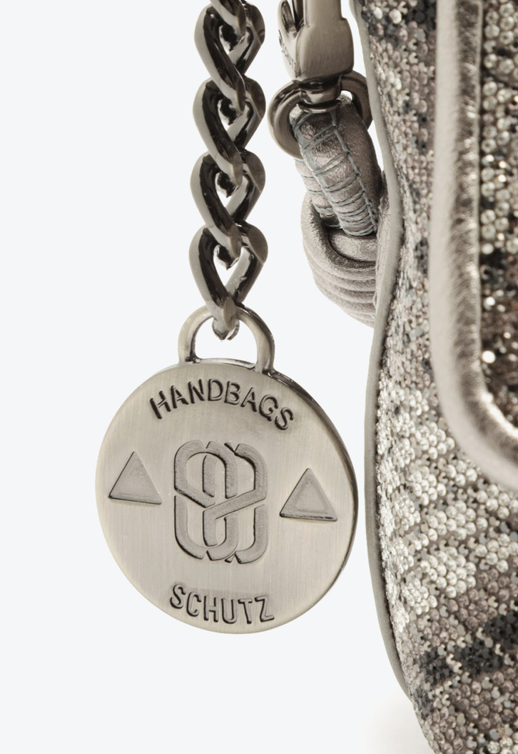 Bolsa Cinza Schutz Baguete Couro Snake | ZZ MALL