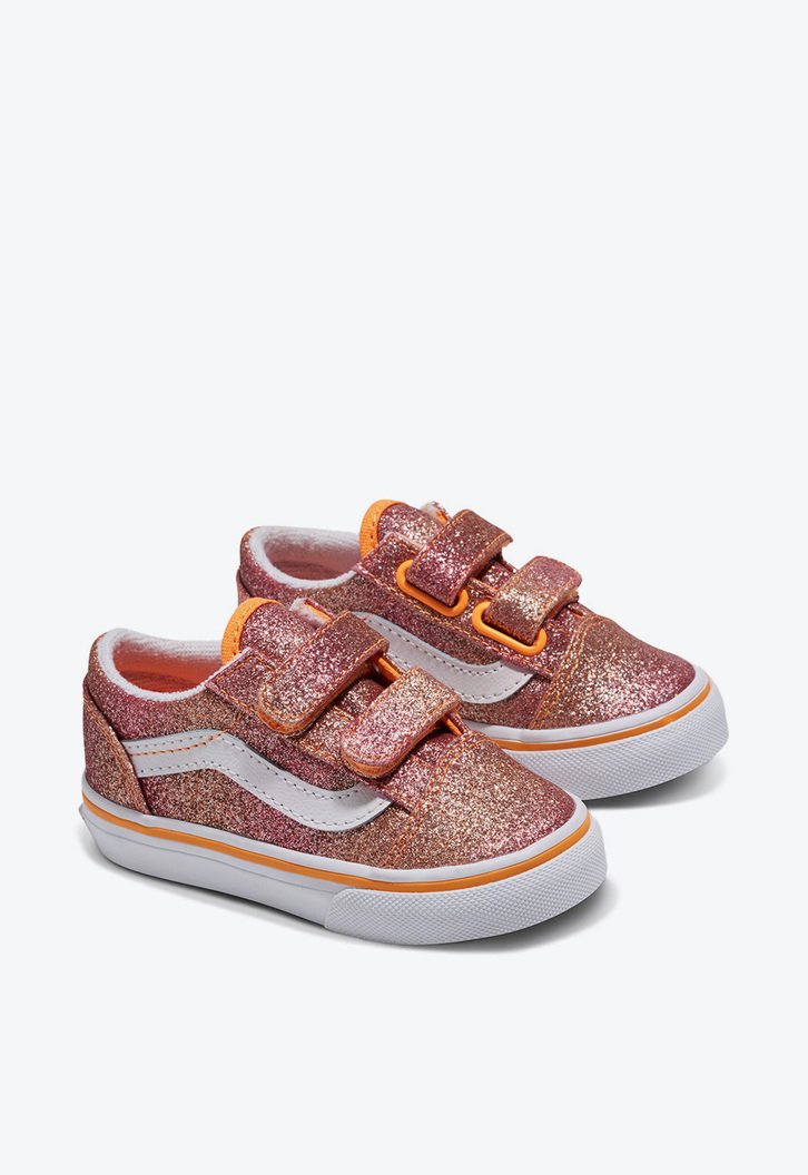 Tênis Old Skool V Infantil Sunrise Glitter Heart Tie Dye Multi White