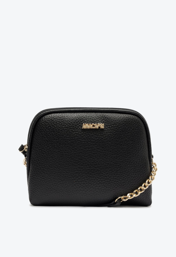 Bolsa Tiracolo Pequena Detalhe Corrente Alça Preta