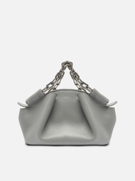 Bolsa Tiracolo Cinza Arezzo Couro Pequena Corrente