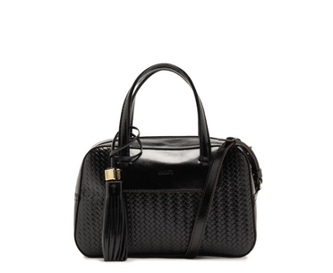 Bolsa Tote Média Tramado Preta | ZZ MALL