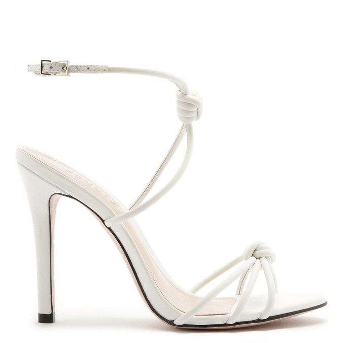 Sandália Schutz Salto Strings Knot White | ZZ MALL