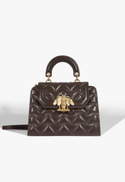 Bolsa Satchel Believe Couro Marrom