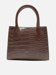 Bolsa Tote Marrom Arezzo Croco Pequena