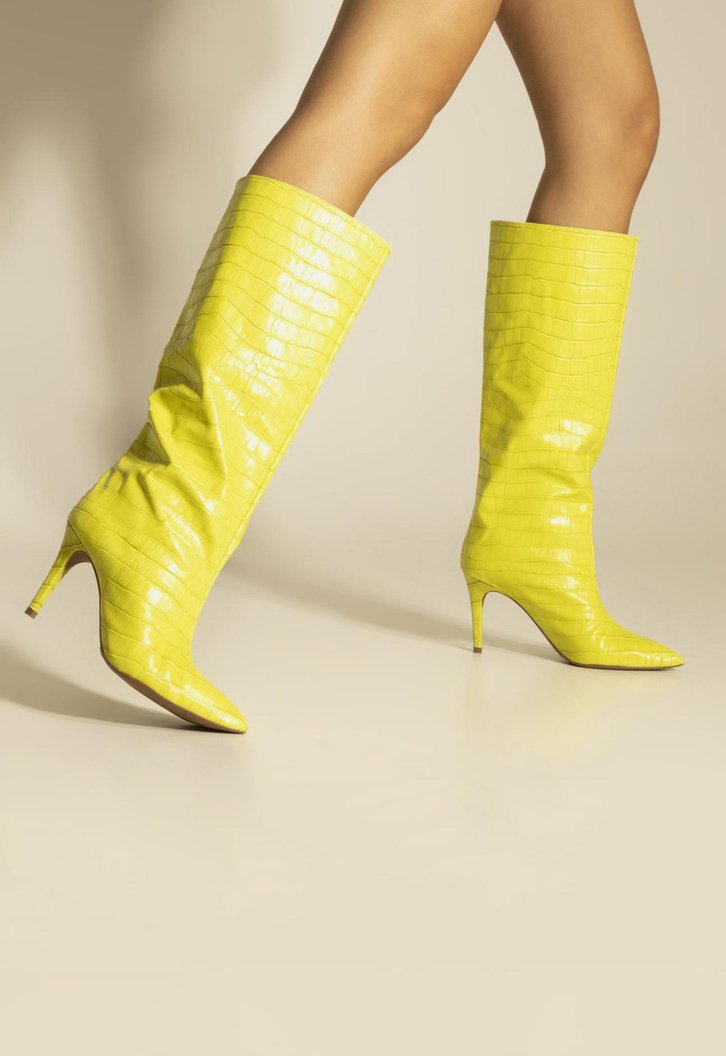 Bota Verde Lima Arezzo Croco Cano Alto Miranda