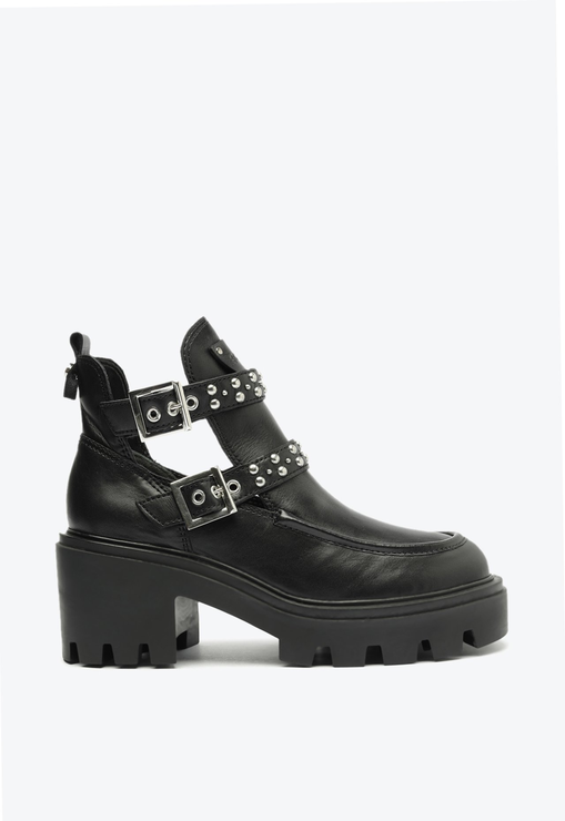 Bota Fivela Couro Preta
