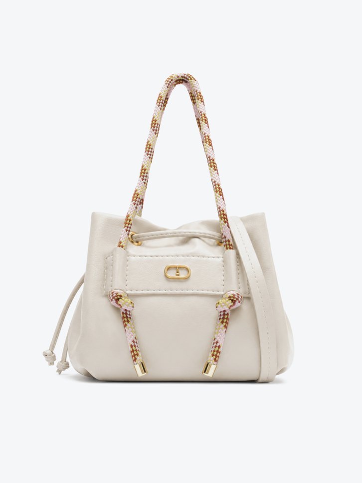 Bolsa Bucket Pequena Cordão Branca