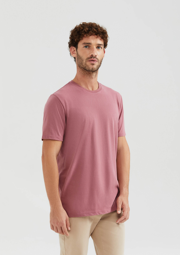 Camiseta Básica Rosa Hering Manga Curta Regular World