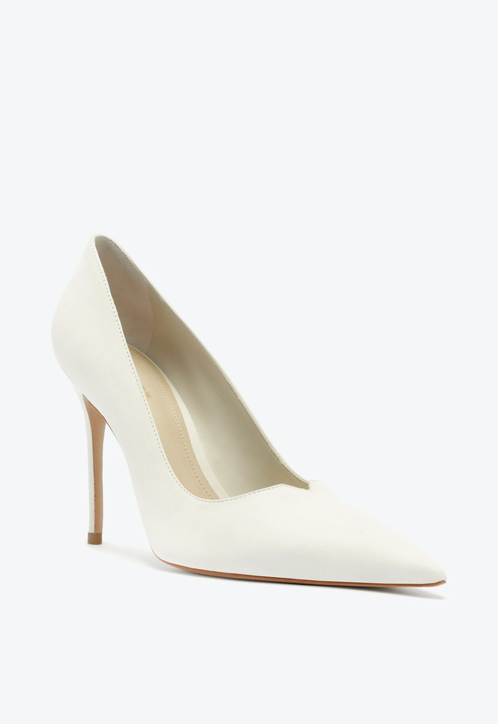 Sapato Scarpin Salto Alto Ines Couro Branco