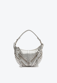 Bolsa Tiracolo Prata Schutz Pequena Violet Studs Couro | ZZ MALL
