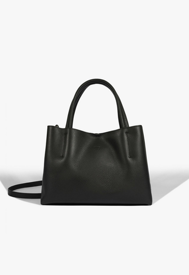 Bolsa Tote Liah Média Couro Preta | ZZ MALL