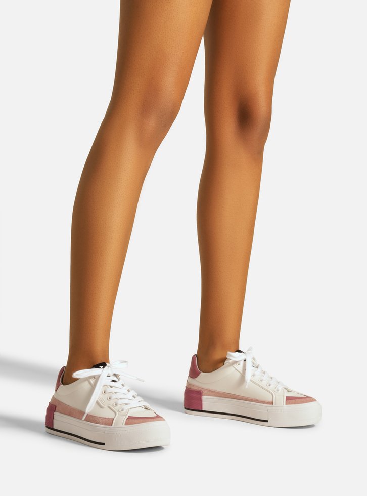 Tênis Flatform Branco Rosa Arezzo Amarração